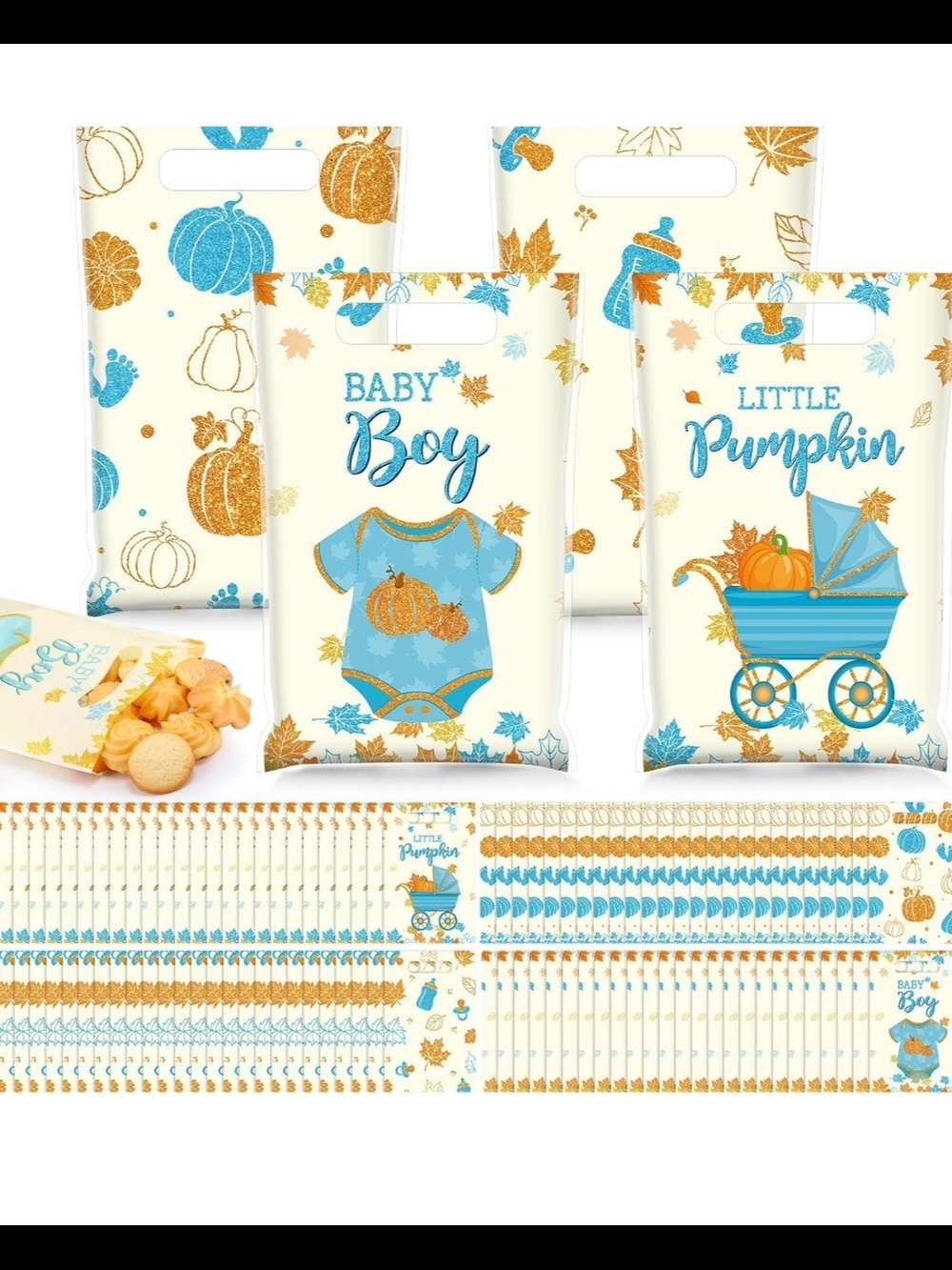 Baby Boy Little Pumpkin Treat Bags